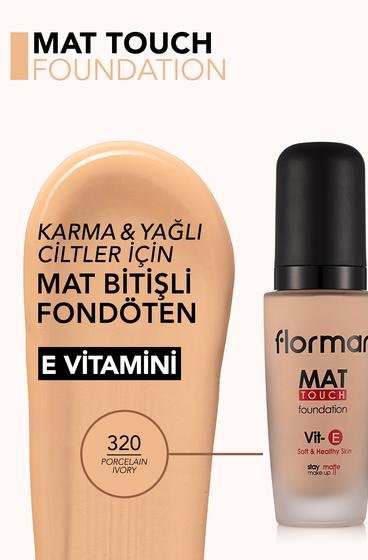  Mat Touch E Vitamini İçeren Yüksek Pigmentli & Mat Bitişli Fondöten Bej 8690604654673 | Flormar