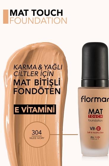  Mat Touch E Vitamini İçeren Yüksek Pigmentli & Mat Bitişli Fondöten Bej 8690604098286 | Flormar