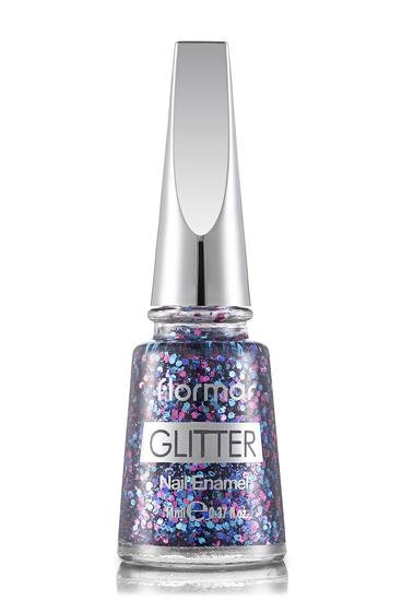  Glitter Yarı Transparan & Parlak Bitişli Simli Oje Mavi̇ 8690604195749 | Flormar