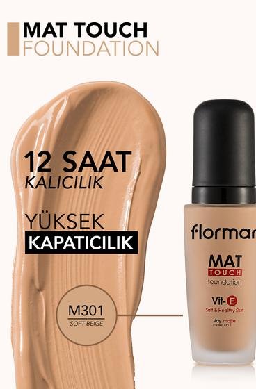  Mat Touch E Vitamini İçeren Yüksek Pigmentli & Mat Bitişli Fondöten Bej 8690604098255 | Flormar