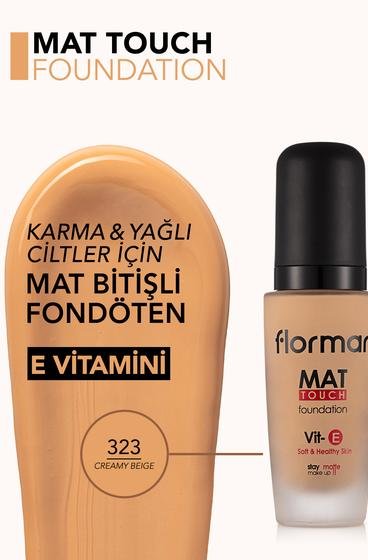  Mat Touch E Vitamini İçeren Yüksek Pigmentli & Mat Bitişli Fondöten Bej 8690604654710 | Flormar