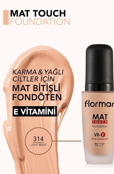  Mat Touch E Vitamini İçeren Yüksek Pigmentli & Mat Bitişli Fondöten Bej 8690604248032 | Flormar
