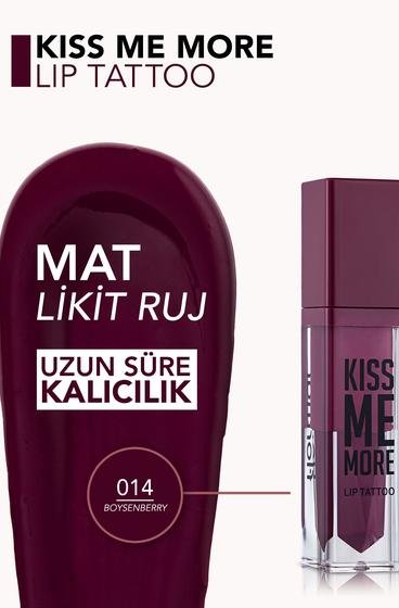  Kiss Me More Yüksek Pigmentli & Mat Bitişli Nemlendirici Likit Ruj Bordo 8690604572946 | Flormar