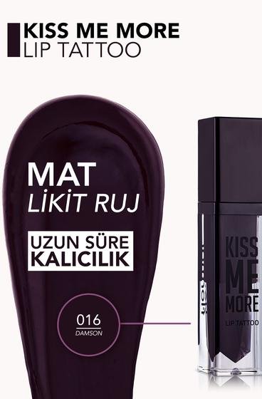  Kiss Me More Yüksek Pigmentli & Mat Bitişli Nemlendirici Likit Ruj Mor 8690604572960 | Flormar
