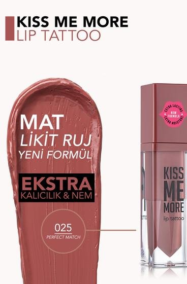  Kiss Me More Yüksek Pigmentli & Mat Bitişli Nemlendirici Likit Ruj  8682536040921 | Flormar