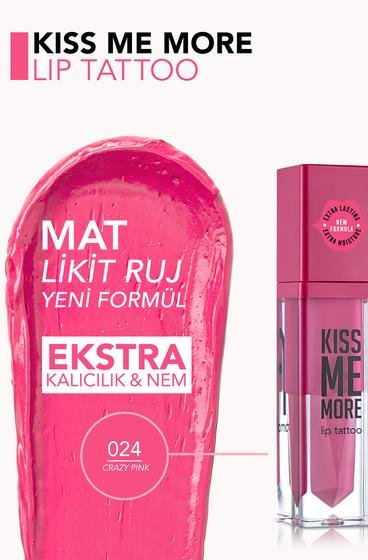  Kiss Me More Yüksek Pigmentli & Mat Bitişli Nemlendirici Likit Ruj  8682536040914 | Flormar