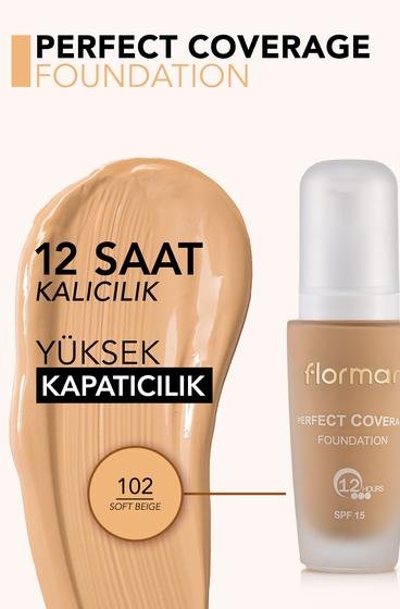 Perfect Coverage Yüksek Pigmentli & Yarı Parlak Bitişli SPF15 Fondöten Bej 8690604085903 | Flormar