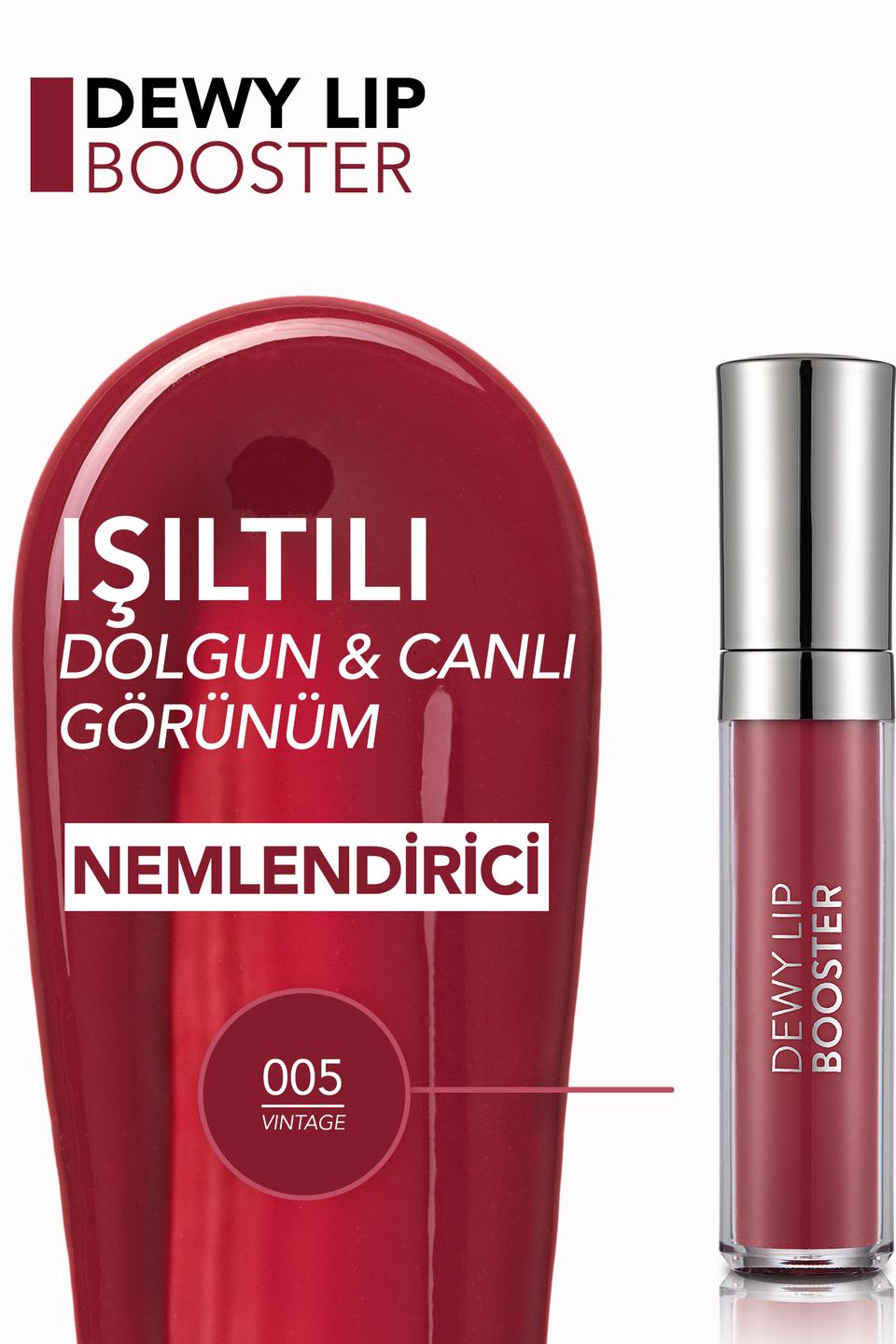  Dewy Lip Booster Dolgunlaştırıcı Etkili Yarı Transparan Dudak Parlatıcısı Pembe 8690604619078 | Flormar