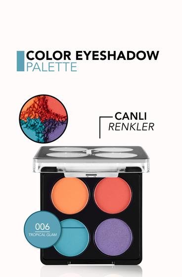  Color Palette İnce Yapılı & Mat Bitişli/Işıltılı 4'lü Göz Farı Paleti  8682536051200 | Flormar