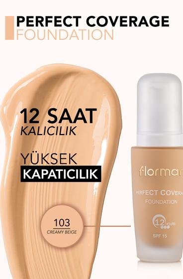  Perfect Coverage Yüksek Pigmentli & Yarı Parlak Bitişli SPF15 Fondöten Bej 8690604085910 | Flormar