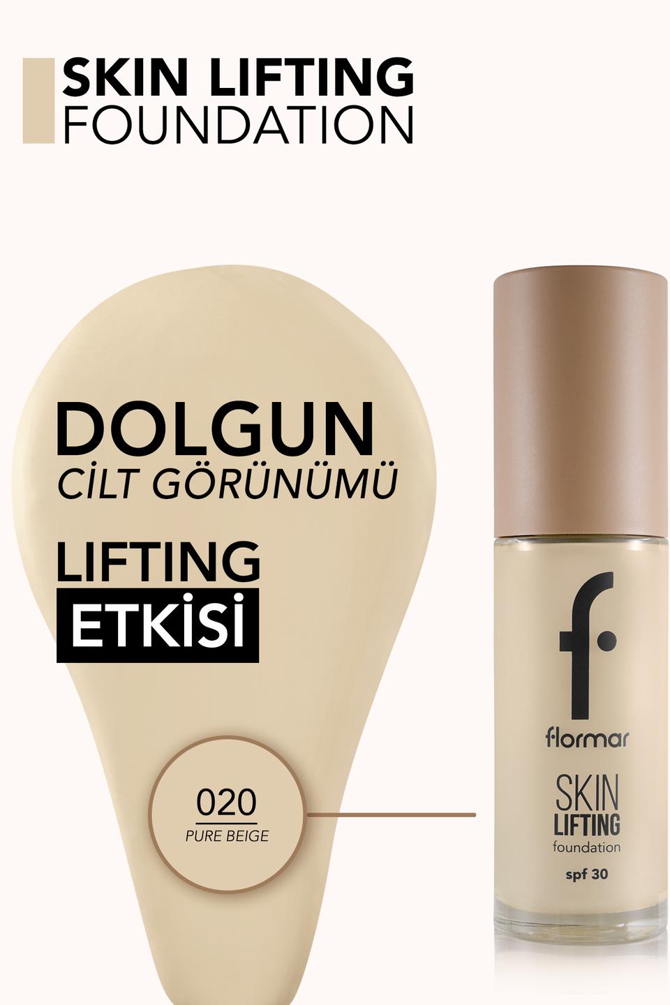  Skin Lifting Sıkılaştırıcı Bakım Yapan Kremsi Dokulu SPF 30 Fondöten  8682536059558 | Flormar