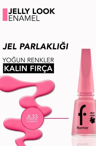  Jelly Look Yüksek Pigmentli & Parlak Bitişli Jel Görünümlü Oje Pembe 8690604378432 | Flormar