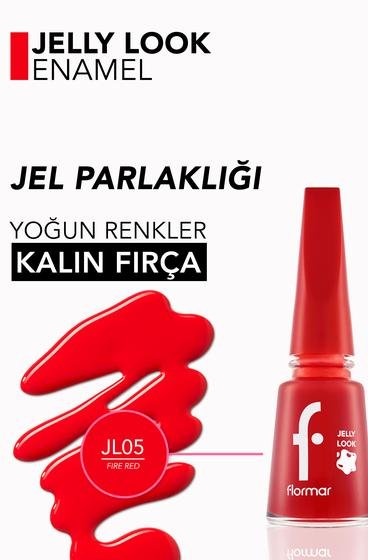  Jelly Look Yüksek Pigmentli & Parlak Bitişli Jel Görünümlü Oje Kirmizi 8690604233625 | Flormar