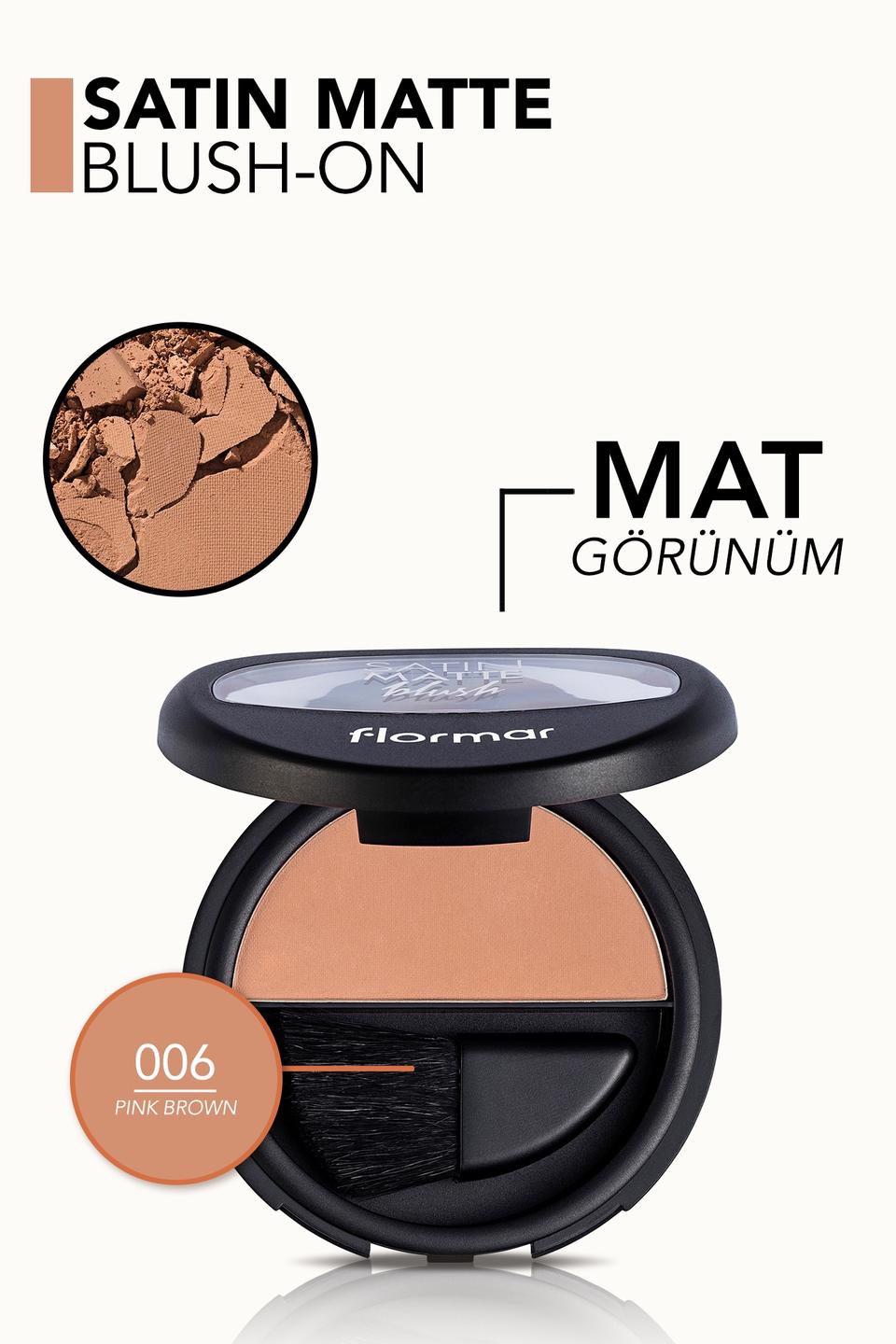  Blush-On Saten Dokulu & Yarı Mat Bitişli Kompakt Toz Pudra Kahverengi̇ 8690604395668 | Flormar