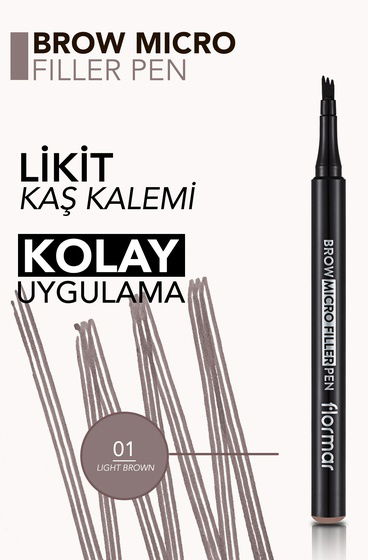  Brow Micro Filler Tarayıcı Keçe Uçlu Kaş Kalemi Açik tonlar 8682536038515 | Flormar
