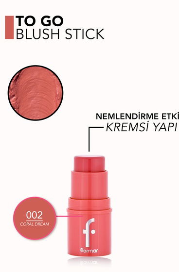  To Go Işıltılı & Doğal Bitişli Yoğunluğu Ayarlanabilir Kremsi Stick Allık  8682536098465 | 